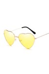 whcct Mode Lunettes De Soleil En Forme De Coeur Femmes Lady Métal Cravates Réfléchissantes Lunettes De Soleil Rouge Femelle