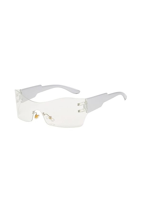 HPIRME Lunettes de soleil dextérieur monobloc sans monture pour femmes, lunettes de sport de protection UV colorées de grand