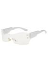HPIRME Lunettes de soleil dextérieur monobloc sans monture pour femmes, lunettes de sport de protection UV colorées de grand