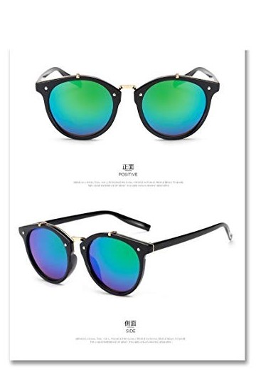 XIAODAN Vintage Rond Rivet Lunettes de Soleil Femmes Lunettes dégradé Femme rétro Lunettes de Soleil élégant Classique C4