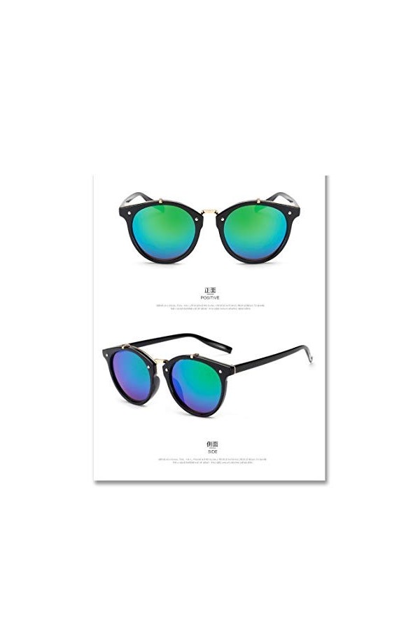 XIAODAN Vintage Rond Rivet Lunettes de Soleil Femmes Lunettes dégradé Femme rétro Lunettes de Soleil élégant Classique C4