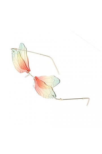 ifundom Lunettes De Soleil Libellule Lunettes De Soleil De Mode Pour Femmes Lunettes Vintage Sans Monture Lunettes Élégantes 