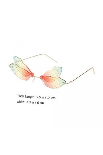 ifundom Lunettes De Soleil Libellule Lunettes De Soleil De Mode Pour Femmes Lunettes Vintage Sans Monture Lunettes Élégantes 