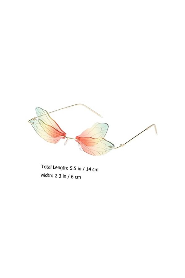 ifundom Lunettes De Soleil Libellule Lunettes De Soleil De Mode Pour Femmes Lunettes Vintage Sans Monture Lunettes Élégantes 