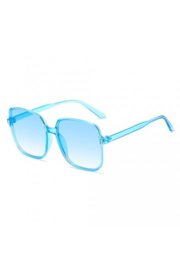 HPIRME Lunettes de soleil carrées vintage pour femmes, lunettes de soleil miroir, grande monture, couleurs acidulées, 2, tail