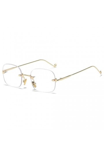 MUTYNE Mode lunettes de soleil sans monture femmes couleur rose sans monture métal lunettes de soleil femmes nuances rétro lu