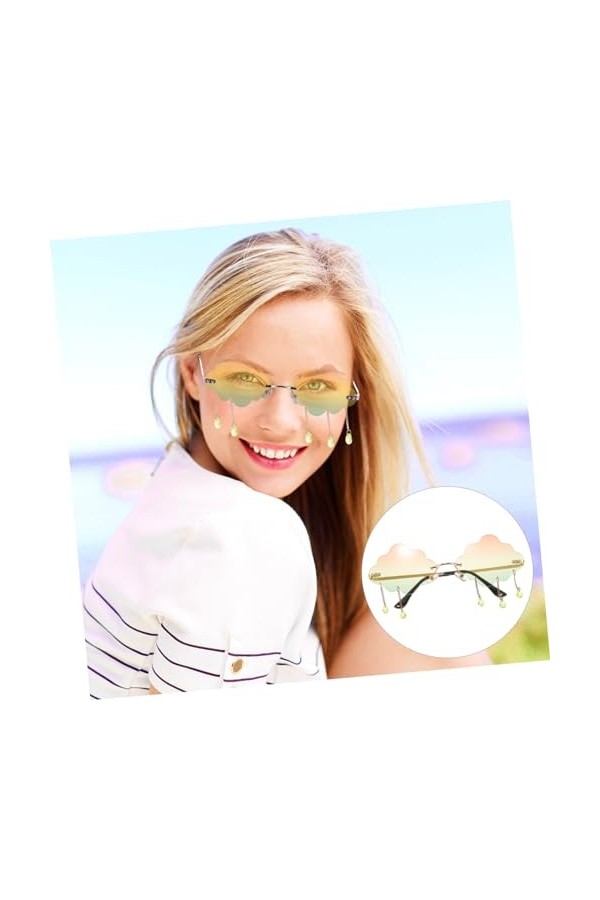 CALLARON 3 Pièces Lunettes De Soleil Goutte De Pluie Sans Monture Lunettes Sans Monture Lunettes De Fête Nuage Lunettes Verre