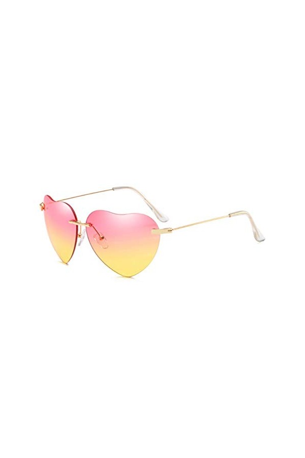 DWSYDA Lunettes de Soleil en Forme de Coeur de Lunettes de Soleil dégradées pour Femmes Vintage Uv400 Lunettes de Soleil pour