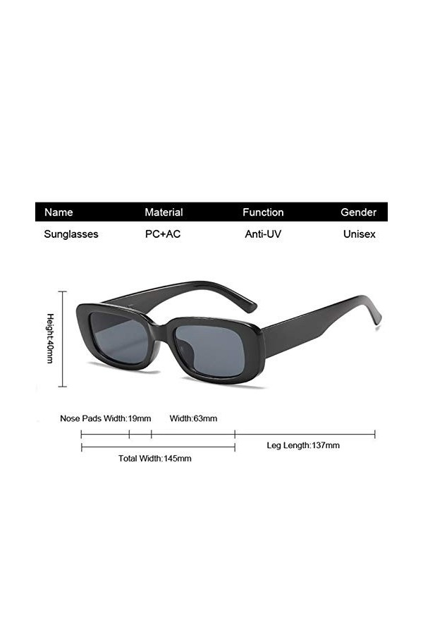 AleXanDer1 Lunette Soleil Lunettes de Soleil carrées de Mode Femmes Lunettes de Soleil Femelle Miroir Noir Petit Lenses Colo