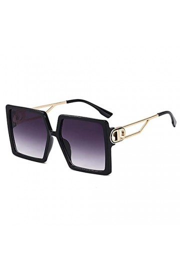 QFSLR Lunettes De Soleil À La Mode pour Femmes À Grande Monture avec Protection 100% UV, Adaptées Au Shopping Et Aux Fêtes À 