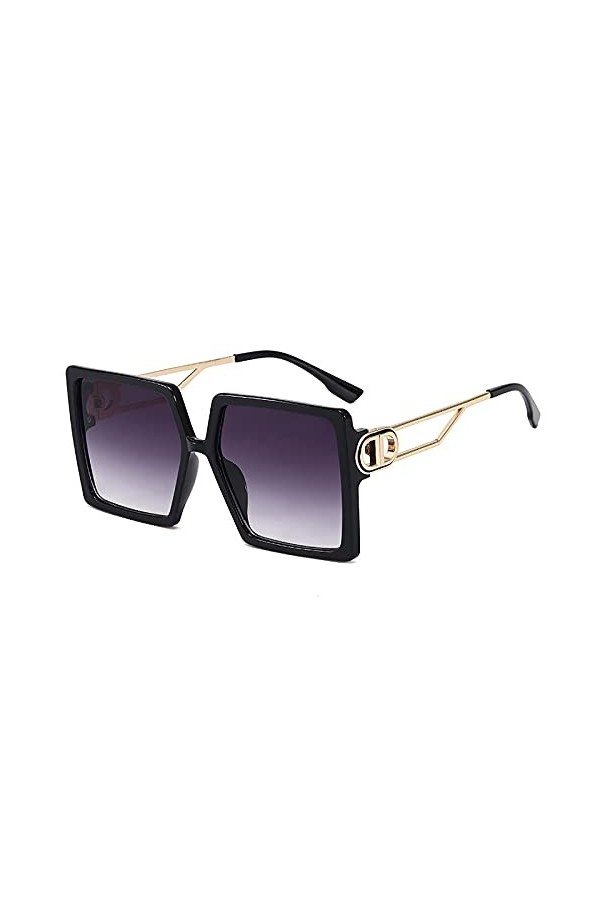 QFSLR Lunettes De Soleil À La Mode pour Femmes À Grande Monture avec Protection 100% UV, Adaptées Au Shopping Et Aux Fêtes À