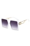 QFSLR Lunettes De Soleil À La Mode pour Femmes À Grande Monture avec Protection 100% UV, Adaptées Au Shopping Et Aux Fêtes À 