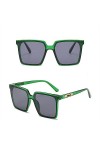 HPIRME Lunettes de soleil carrées Vintage Big Frame Femme Retro Black Mirror Gradient Lunettes de soleil pour femme, Vert, ta