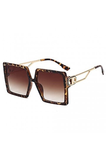 QFSLR Lunettes De Soleil À La Mode pour Femmes À Grande Monture avec Protection 100% UV, Adaptées Au Shopping Et Aux Fêtes À 