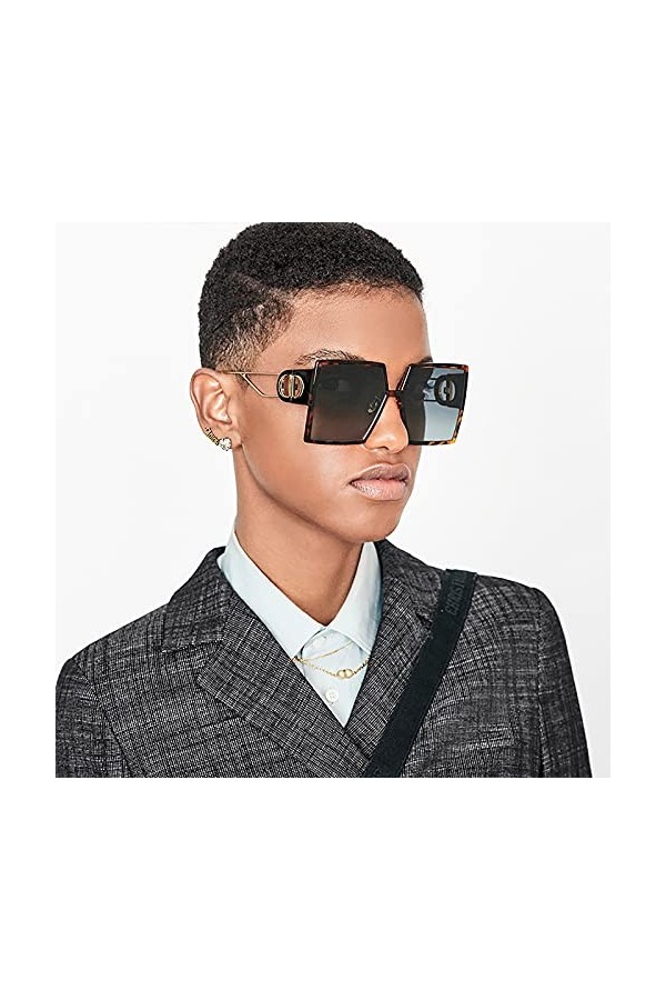 QFSLR Lunettes De Soleil À La Mode pour Femmes À Grande Monture avec Protection 100% UV, Adaptées Au Shopping Et Aux Fêtes À 