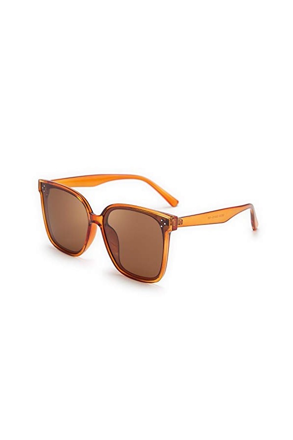 FEISEDY Lunettes de Soleil Rétro Oeil de Chat Polarisées Protection UV400 Lunettes Soleil Minimaliste pour Femme Homme Shade