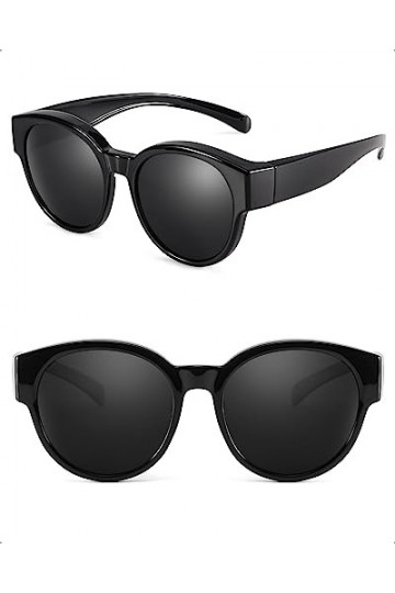 SIPHEW Lunettes de soleil polarisées pour porteurs de lunettes, femmes et hommes, lunettes rondes à clipser, protection UV400