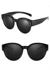 SIPHEW Lunettes de soleil polarisées pour porteurs de lunettes, femmes et hommes, lunettes rondes à clipser, protection UV400