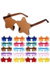 EXCEART Lot de 20 lunettes de soleil en forme détoile - Lunettes de soleil transparentes - Couleur bonbon