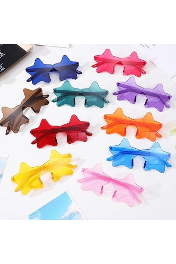 EXCEART Lot de 20 lunettes de soleil en forme détoile - Lunettes de soleil transparentes - Couleur bonbon