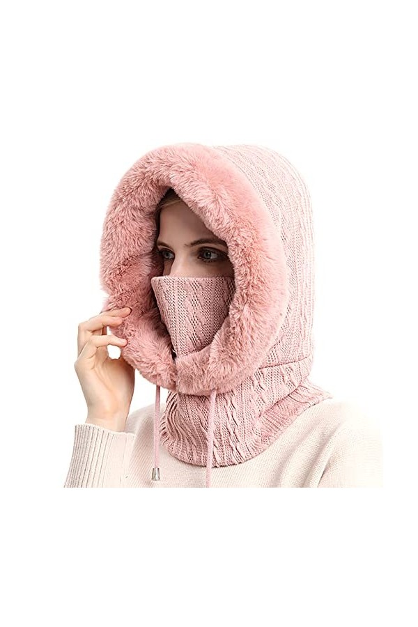Cagoule cagoule pour femme - Bonnet dhiver chaud - Bonnet dhiver - Bonnet de ski - Bonnet de cyclisme - Bonnet de sport à e