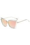 Lunettes de soleil femme - chat - yeux de chat - papillon - vintage - rétro - mode - grand - diva - monture or et transparent