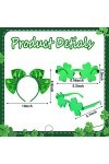 Ailesiy Lot de 2 bandeaux et lunettes de soleil trèfle pour la Saint-Patrick - Lunettes de soleil irlandaises pour femme - Ac