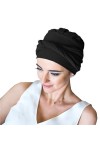 CAREBELL Turban Basique Confort Coton, Gris foncé Jaspé 140, Taille Unique