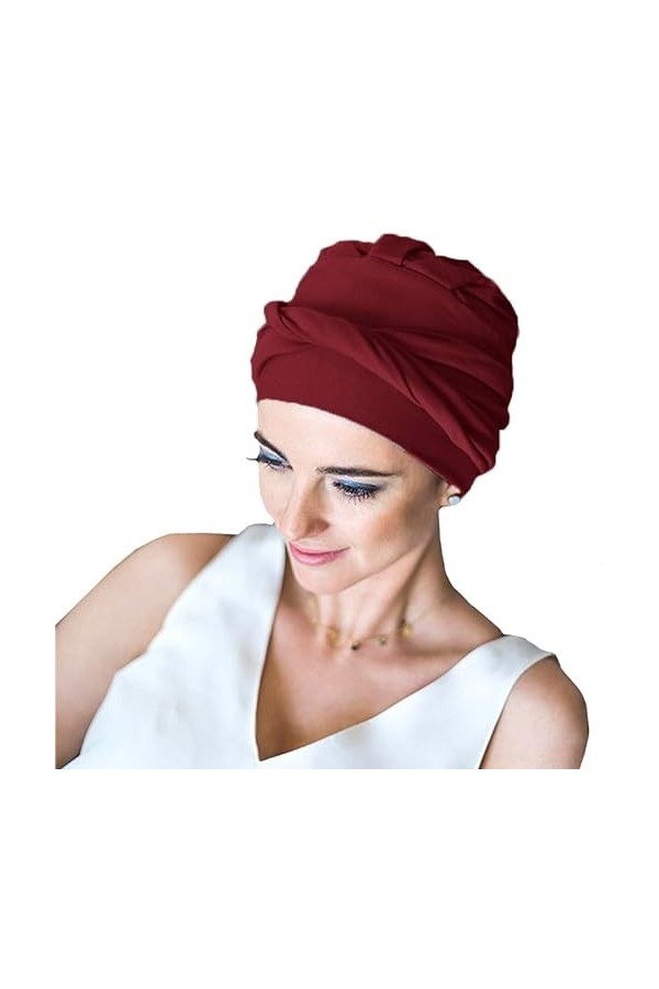 CAREBELL Turban Basique Confort Coton, Gris foncé Jaspé 140, Taille Unique