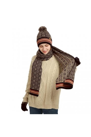 INSISMY Chapeau Écharpe Gants Ensemble pour Femmes Hommes Hiver Doux Chapeau Tricoté Longue Écharpe Bonnet et Écran Tactile G