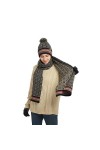 INSISMY Chapeau Écharpe Gants Ensemble pour Femmes Hommes Hiver Doux Chapeau Tricoté Longue Écharpe Bonnet et Écran Tactile G