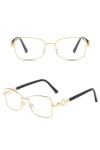 Lunettes de Soleil carrées rétro Vintage Femmes pour Hommes Lunettes de Soleil mâle dégradé Lunettes Femme UV400, Or Clair, T