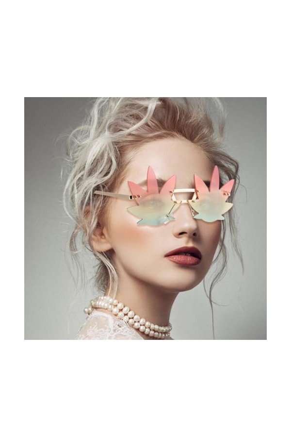 TENDYCOCO 2 Pièces Lunettes De Soleil Irrégulières Lunettes De Soleil Unisexes Lunettes De Coeur Accessoires De Bal Cadeau Po