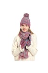 INSISMY Écharpe Chapeau Gants Ensemble Bonnet Femme Cache-Cou Longue Écharpe et Gants Thermique Écran Tactile Ensemble 3 PCS 