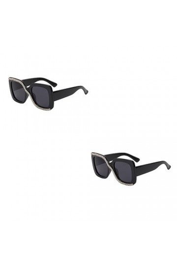 Sosoport 2 Pièces Lunettes De Soleil Femme Lunettes De Soleil Vintage Lunettes De Soleil Plates Lunettes De Soleil Tendance P