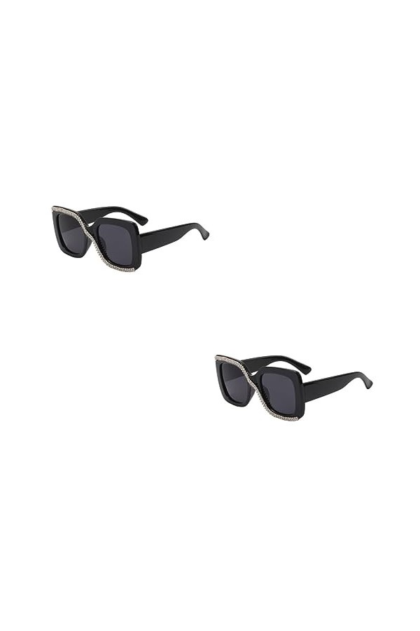 Sosoport 2 Pièces Lunettes De Soleil Femme Lunettes De Soleil Vintage Lunettes De Soleil Plates Lunettes De Soleil Tendance P