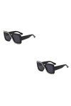 Sosoport 2 Pièces Lunettes De Soleil Femme Lunettes De Soleil Vintage Lunettes De Soleil Plates Lunettes De Soleil Tendance P