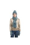 INSISMY Écharpe Chapeau Gants Ensemble Bonnet Femme Cache-Cou Longue Écharpe et Gants Thermique Écran Tactile Ensemble 3 PCS 