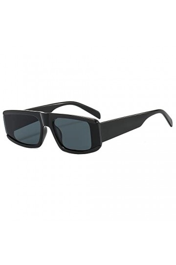 Lunettes de Soleil Carrées Femmes Miroir Couleur Contraste Rectangle Lunettes de Soleil Femme Moderne Rétro Vintage, 5, Taill