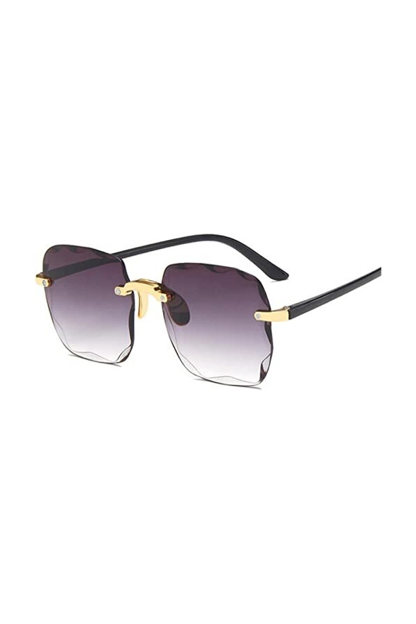 Lunettes de soleil de mode, Lunettes de Soleil for Dames Femmes sans Monture Nuances Femme Miroir sans Cadre Big Frame Lunett