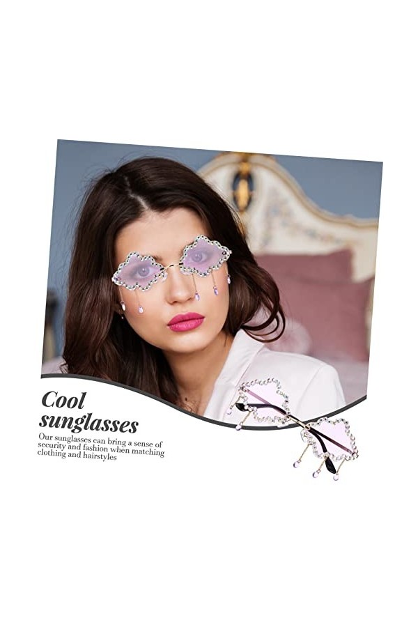 TENDYCOCO 1 Paire De Lunettes De Soleil Nuage Lunettes De Soleil Pompon Lunettes De Soleil Cool Lunettes Rave Lunettes De Fêt