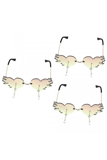 SOIMISS 3 Pièces Lunettes De Soleil Coeur Lunettes De Nouveauté Lunettes De Soleil De Mode Pour Femmes Lunettes De Fête Pour 