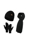 INSISMY Chapeau écharpe gants ensemble pour hommes hiver doux bonnet tricoté longue écharpe bonnet et écran tactile gants ens
