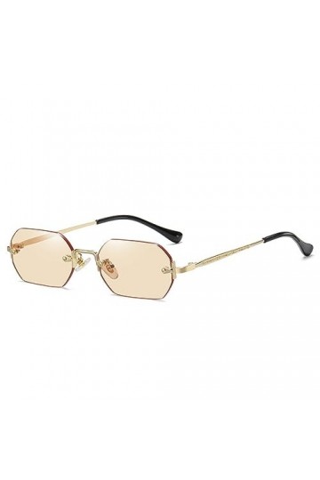 MUTYNE Lunettes de soleil rectangulaires sans monture petit carré hommes femmes lunettes de soleil polygone bleu nuances lune