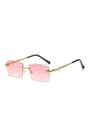 MUTYNE Lunettes de soleil sans monture hommes carré serpentine métal lunettes de soleil pour femmes tendance lunettes de voya
