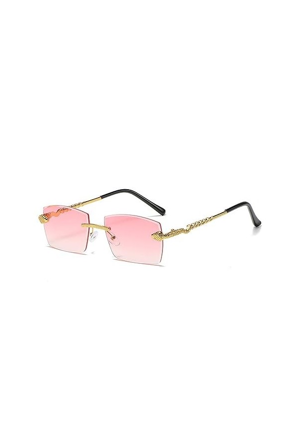 MUTYNE Lunettes de soleil sans monture hommes carré serpentine métal lunettes de soleil pour femmes tendance lunettes de voya
