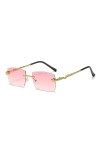 MUTYNE Lunettes de soleil sans monture hommes carré serpentine métal lunettes de soleil pour femmes tendance lunettes de voya
