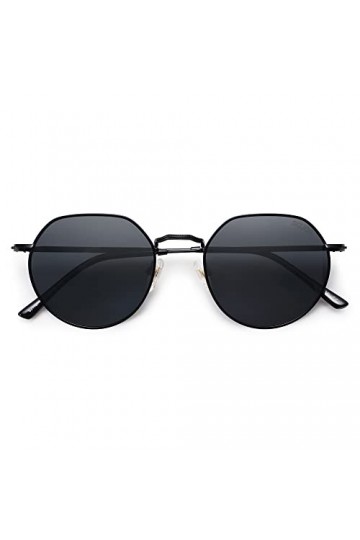 SOJOS Lunettes de Soleil Polygonales Rondes Polarisées pour Femmes Hommes Rétro Classique Vintage Lunettes de Soleil Hedy SJ1