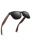 CGID Lunettes de Soleil Polarisées pour Homme et Femmes, Lunettes de Soleil en Bois, 100% anti UV400 M08