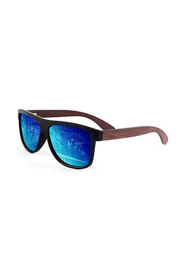 CGID Lunettes de Soleil Polarisées pour Homme et Femmes, Lunettes de Soleil en Bois, 100% anti UV400 M08